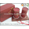 2 tins packed paper tea box with base tray